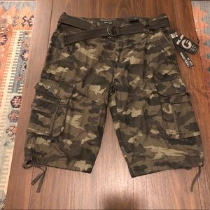 Fried-Denim Mens Belted Cargo Fairfax Shorts
